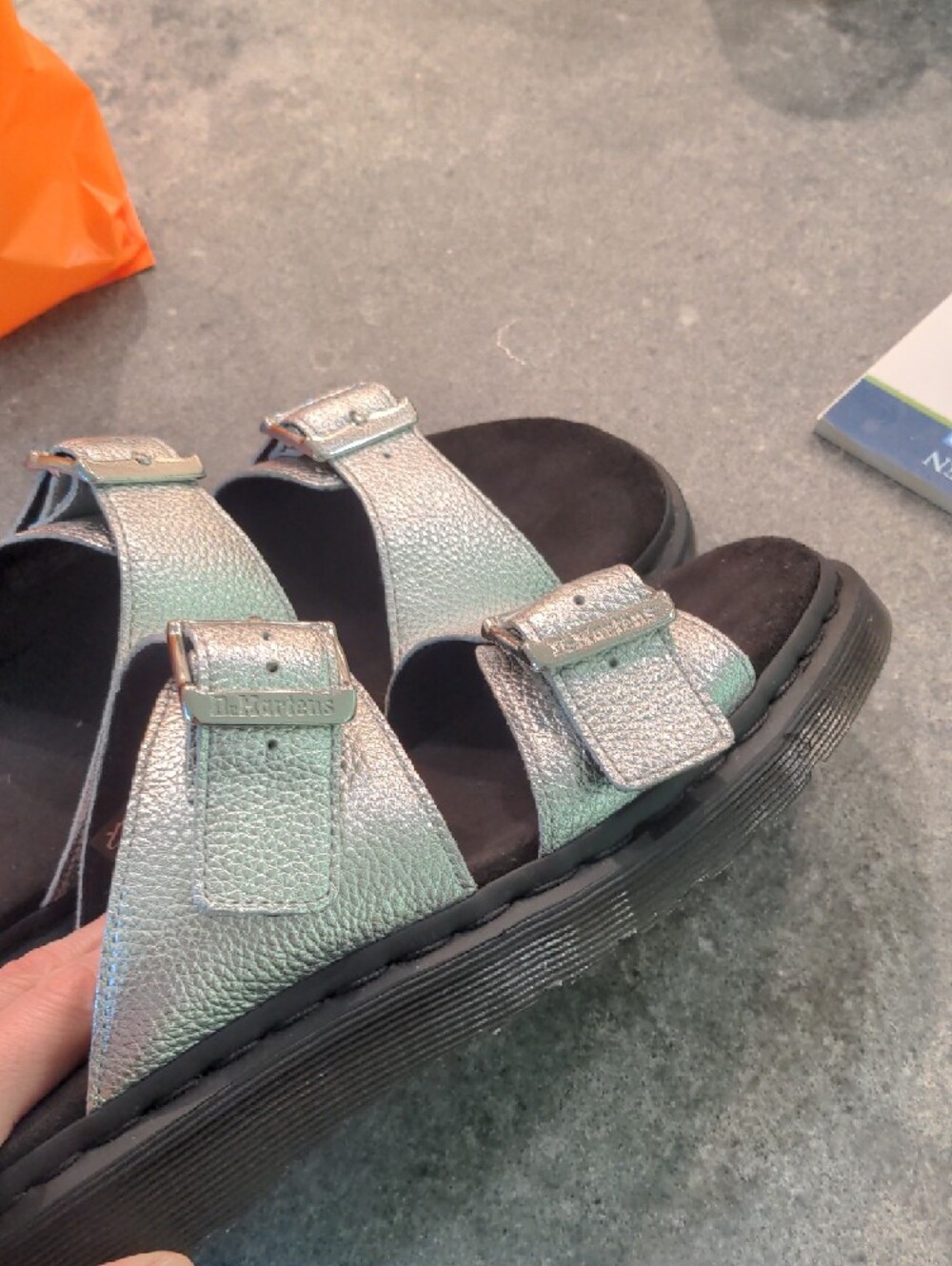 Dr. Martens Metallic Silver Double-Strap Josef Sandals - Picture 8 of 9
